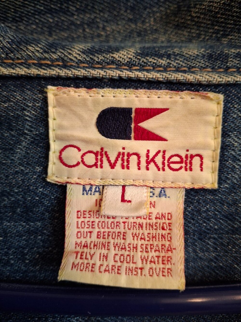 Vintage Calvin Klein Denim Jacket - Women's Large - Picture 4 of 9
